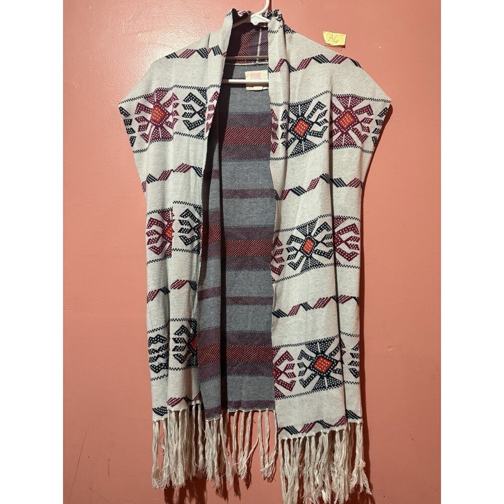 Quicksilver Womens Cardigan XS/S Extra Small Boho Open Front Sweater Sleeveless
